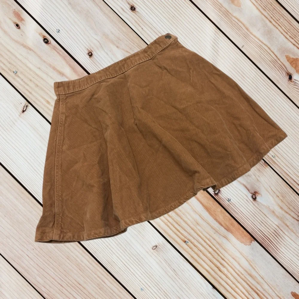 American Apparel S tan corduroy skater circle skirt